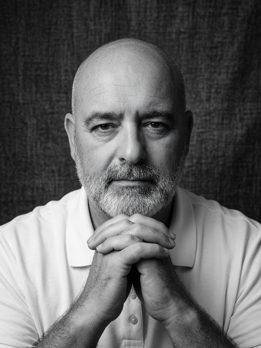Black and white portrait of Frank Isaac